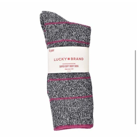 New Lucky Brand Ladies' Boot Sock, 12 pair total (Shoe size 5-10) (2 packs of 6) - Picture 2 of 3